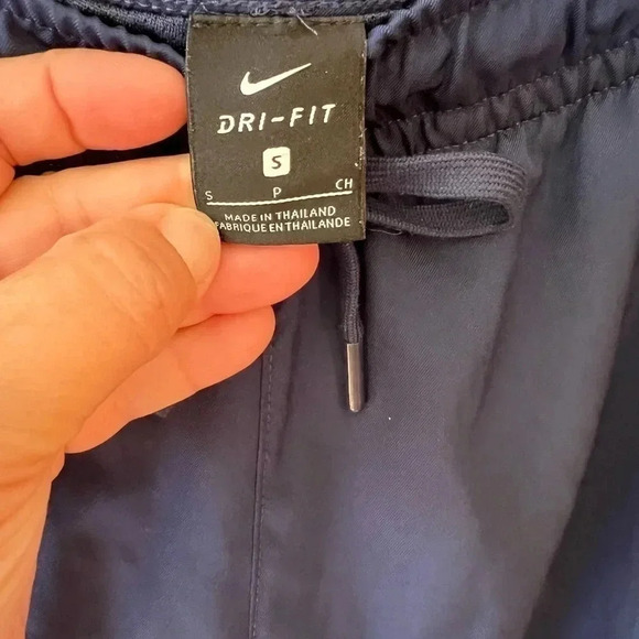 Nike Womens Athletic Athleisure Track Pants Blue White Small Ankle Side Snap - Picture 8 of 10